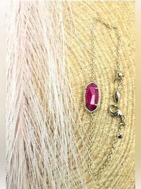 Kendra Scott Gold Chain Bracelet with Fuchsia Stone